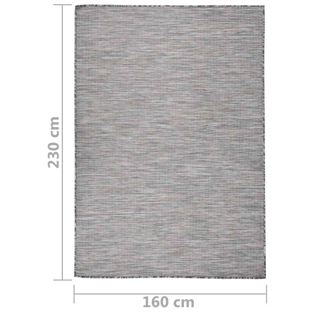 vidaXL Outdoor Flatweave Rug 160x230 cm Brown and Blue
