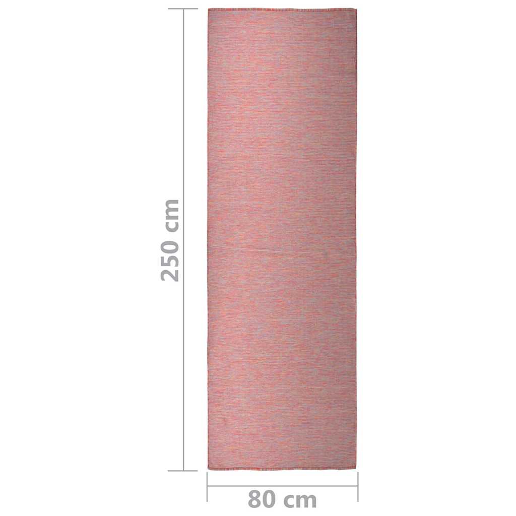 vidaXL Outdoor Flatweave Rug 80x250 cm Red