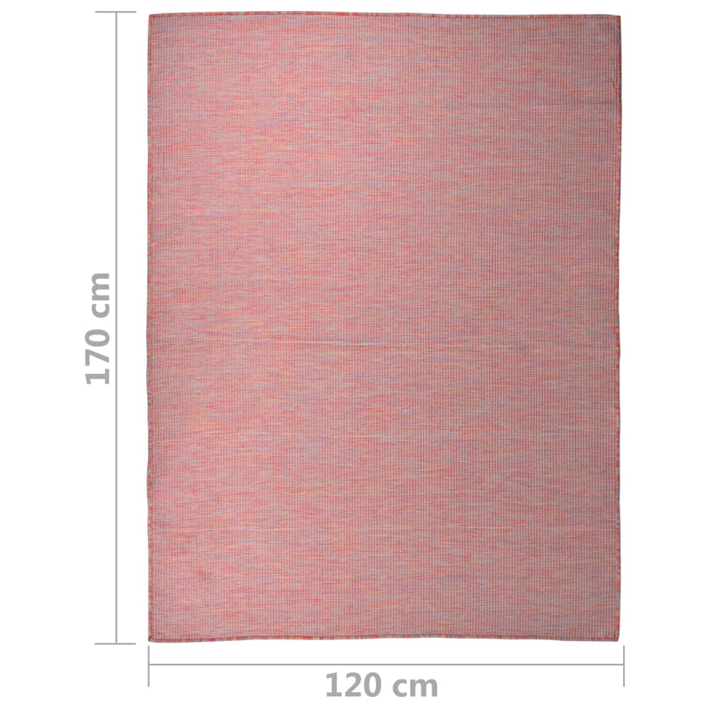 vidaXL Outdoor Flatweave Rug 120x170 cm Red