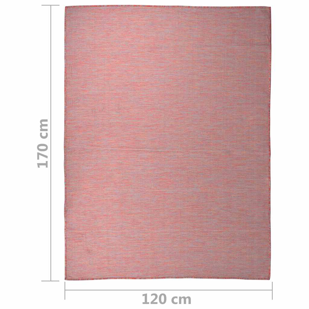 vidaXL Outdoor Flatweave Rug 120x170 cm Red