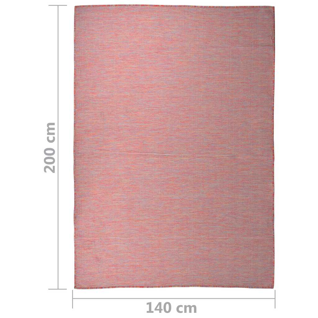 vidaXL Outdoor Flatweave Rug 140x200 cm Red