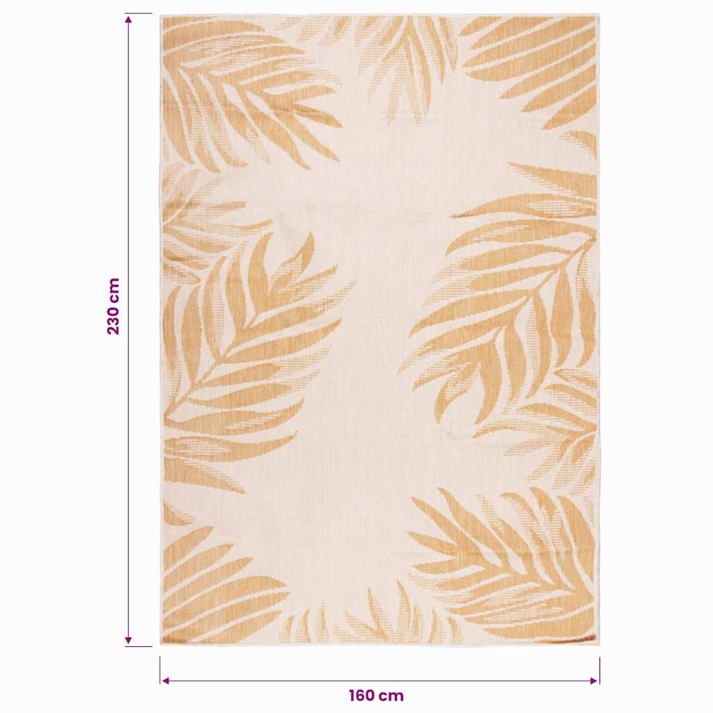 vidaXL Outdoor Flatweave Rug 160x230 cm Leaf Pattern