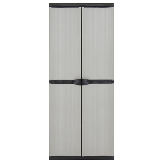 vidaXL Garden Storage Cabinet | Grey | PVC | Medium | Garden Storage Cabinet