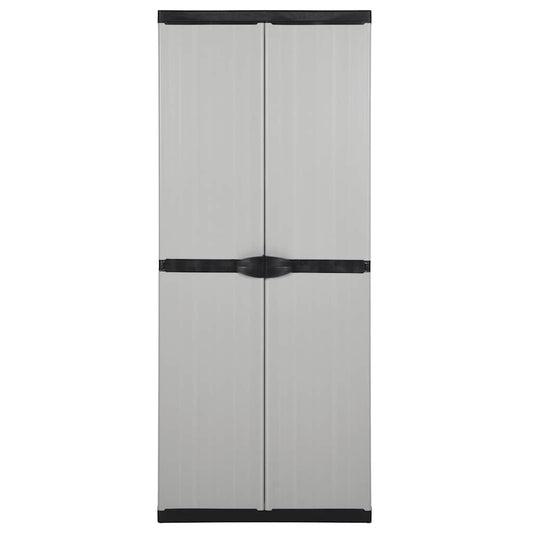 vidaXL Garden Storage Cabinet with 3 Shelves Grey&Black 68x40x168 cm