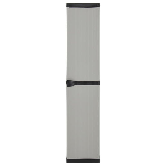 vidaXL Garden Storage Cabinet with 3 Shelves Grey & Black 34x40x168 cm