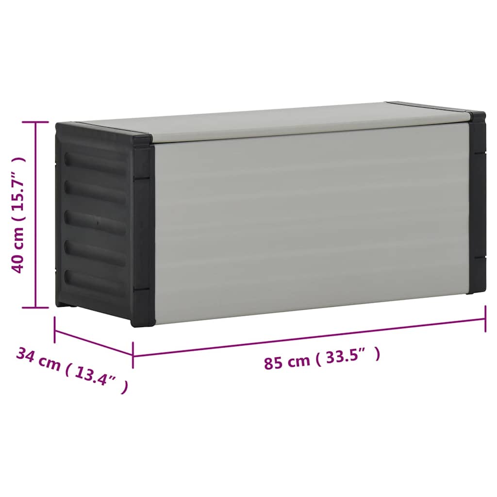 340988 vidaXL Garden Waste Basket Grey 85x34x40 cm