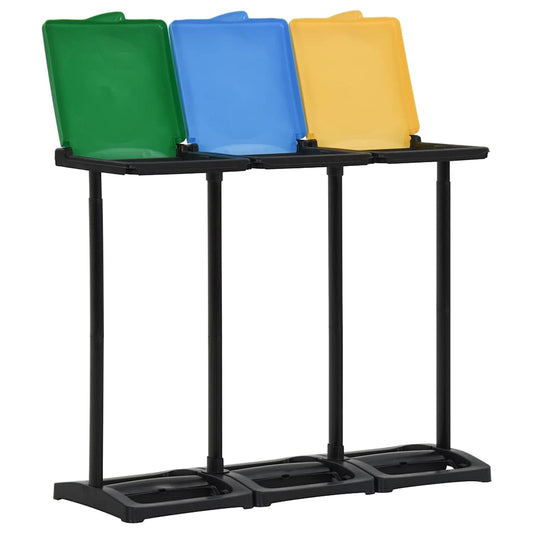 340989 vidaXL Bin Bag Stands with Lid 240-330 L Multicolour PP