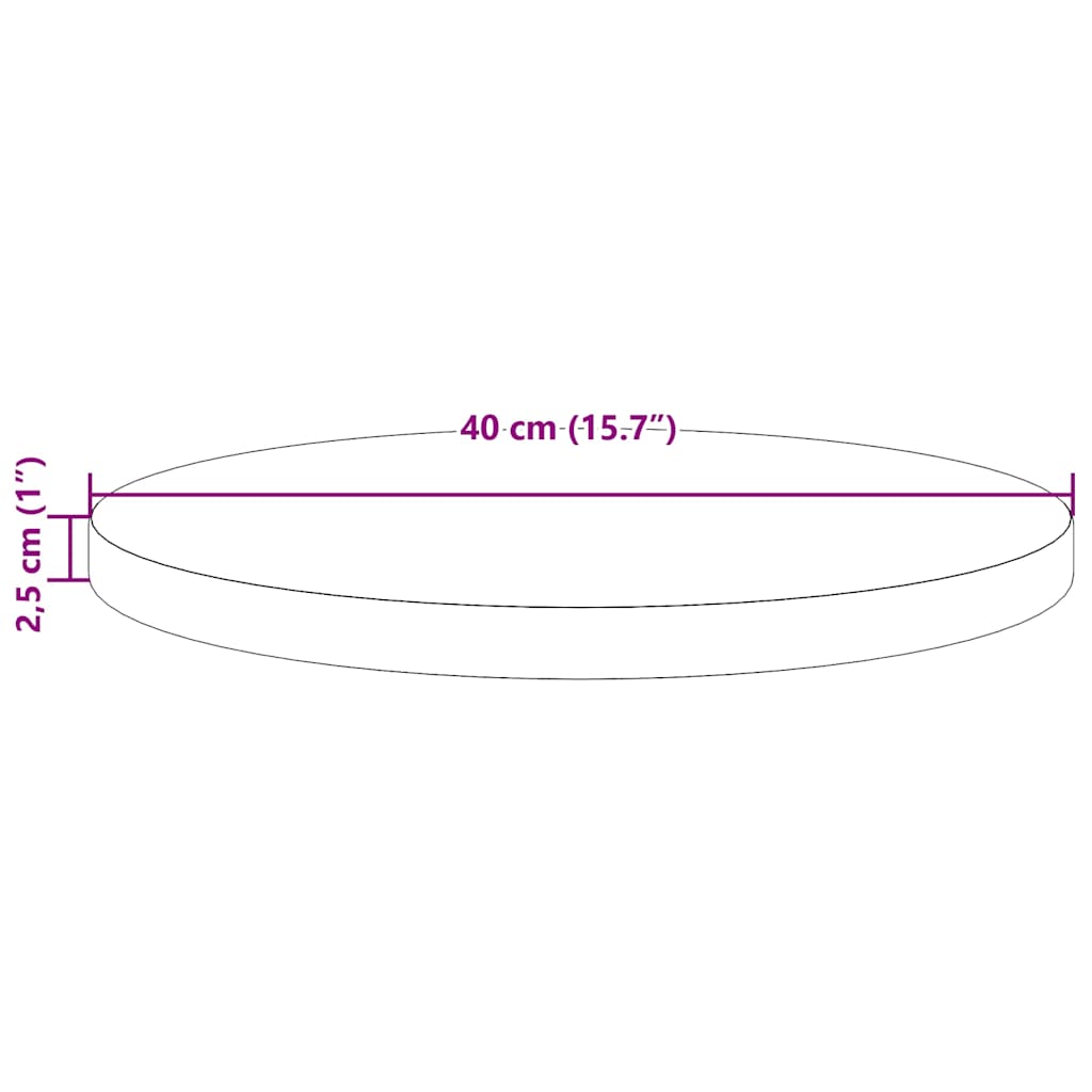 813645 vidaXL Table Top Ø40x2,5 cm Solid Wood Pine