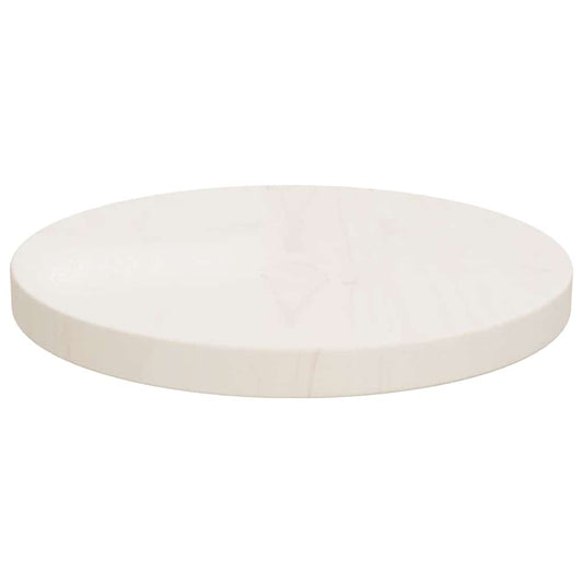 813651 vidaXL Table Top White Ø30x2,5 cm Solid Wood Pine