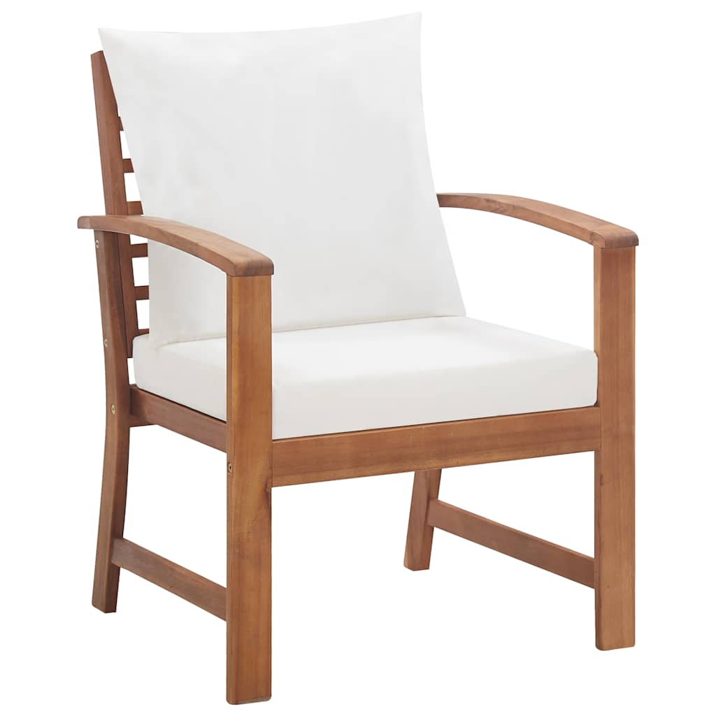 vidaXL 4 Piece Garden Lounge Set with Cushions Solid Wood Acacia