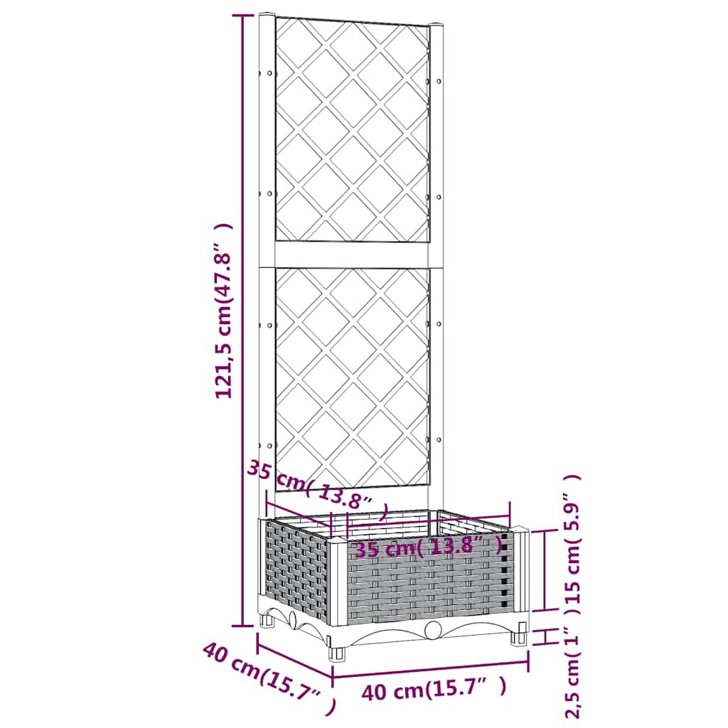 vidaXL Garden Planter | Blue grey | Polypropylene | Large | Planters