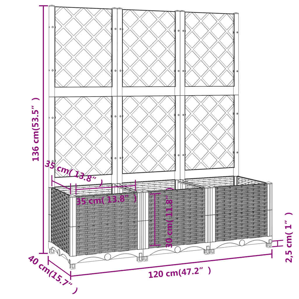vidaXL Garden Brown 120 x 40 x 136 cm