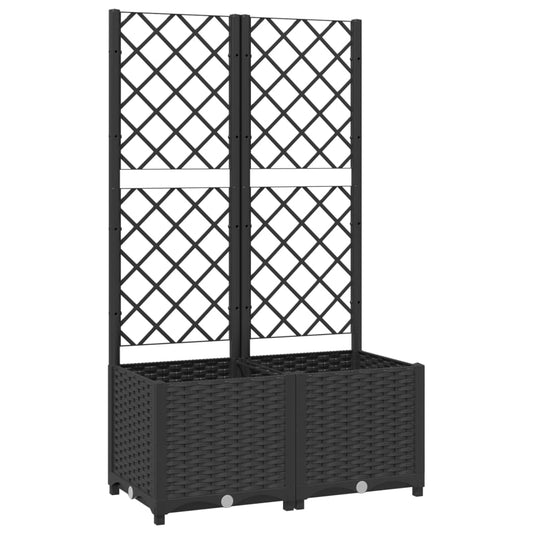 vidaXL Garden Planter | Black | Polypropylene | 80 x 40 x 136 cm | Durable