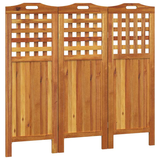 vidaXL 3-Panel Room Divider 121,5x2x115 cm Solid Wood Acacia