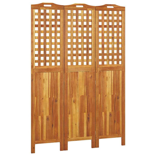 vidaXL 3-Panel Room Divider 121,5x2x180 cm Solid Wood Acacia