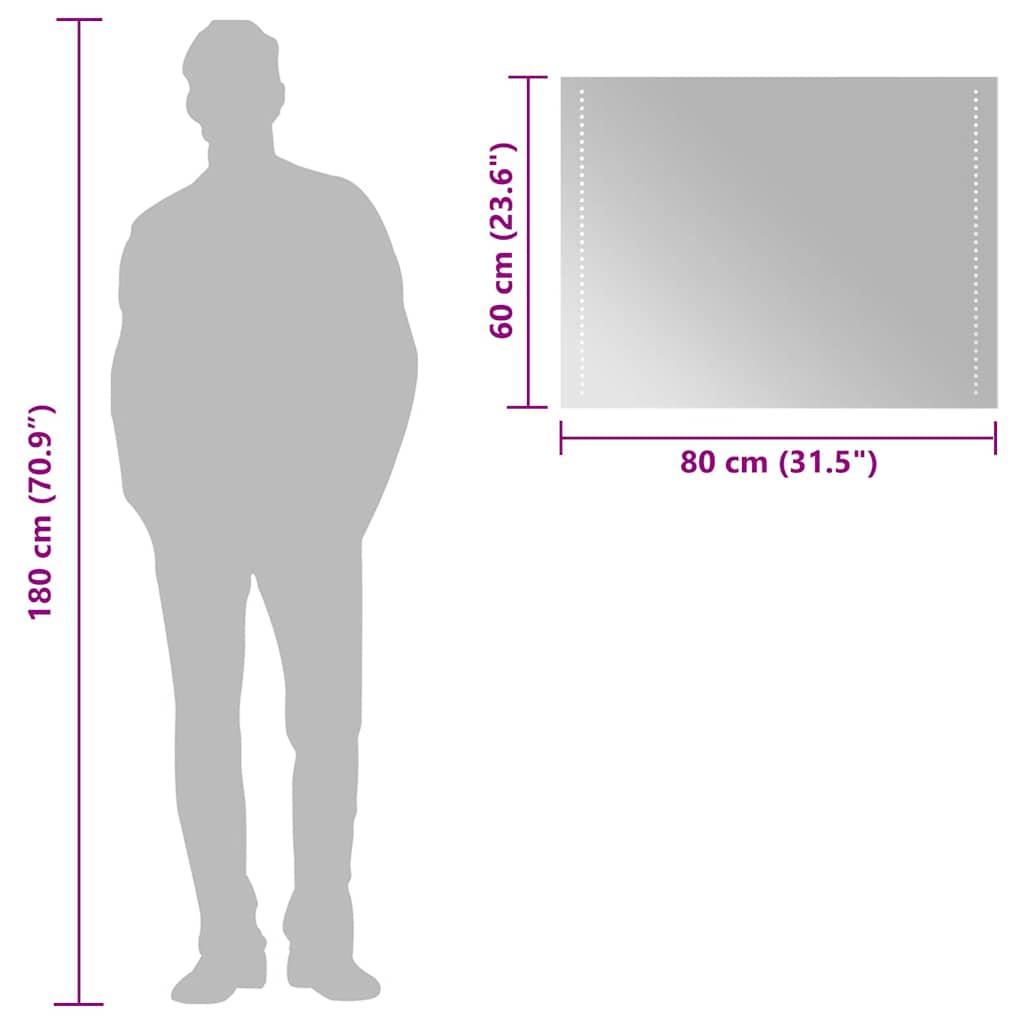 vidaXL LED Bathroom Mirror 80x60 cm