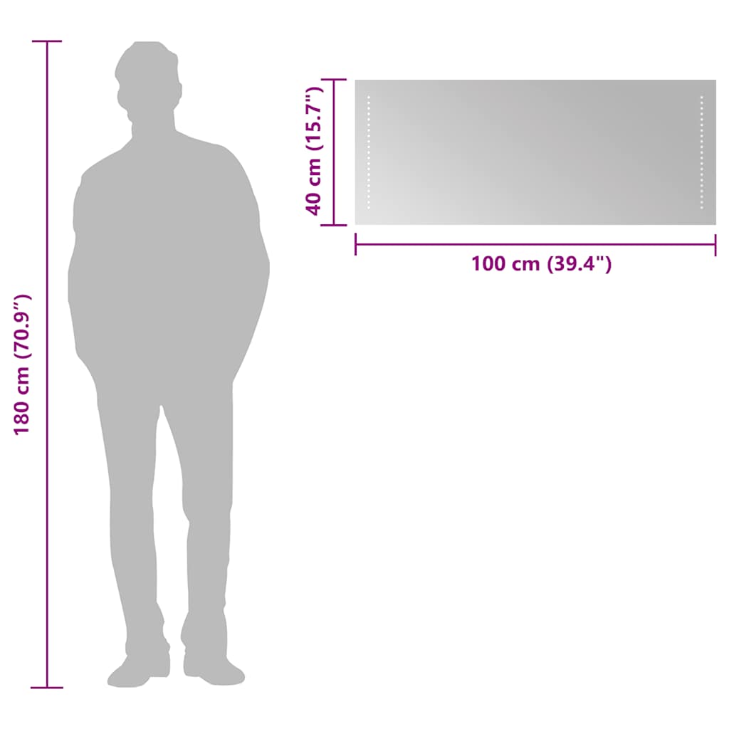 vidaXL LED Bathroom Mirror 100x40 cm