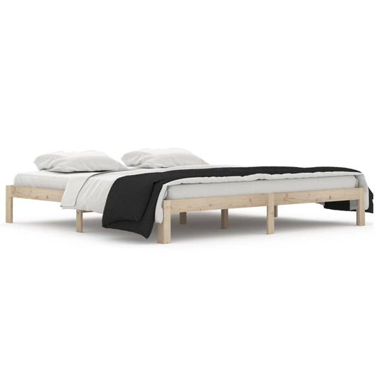 vidaXL Bed Frame | Natural wood | Solid Pine Wood | Double | Simplistic