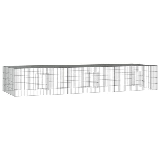 vidaXL 3-Panel Rabbit Cage 325x109x54 cm Galvanised Iron