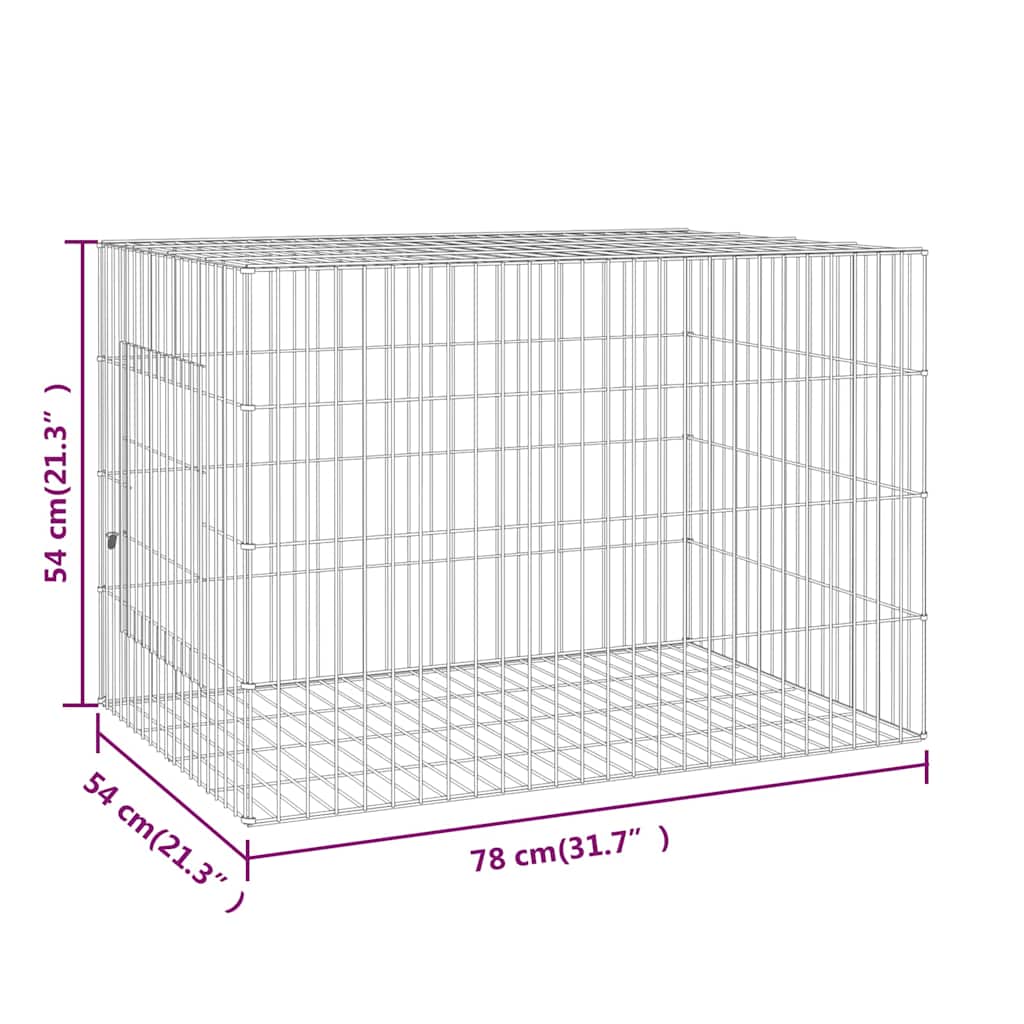 vidaXL Rabbit Cage 78x54x54 cm Galvanised Iron