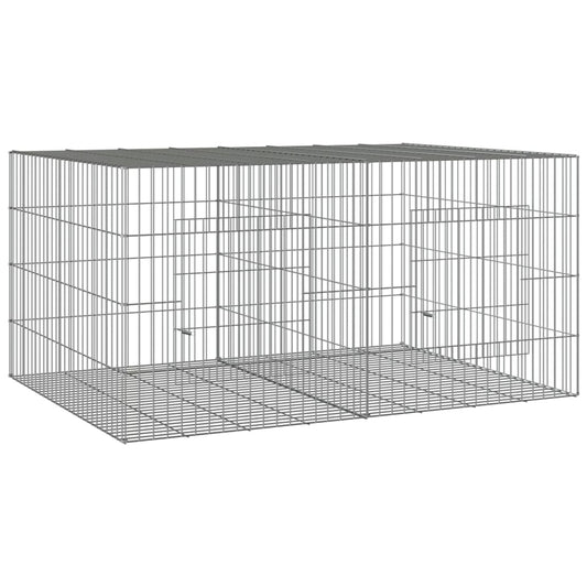vidaXL 2-Panel Rabbit Cage 110x79x54 cm Galvanised Iron