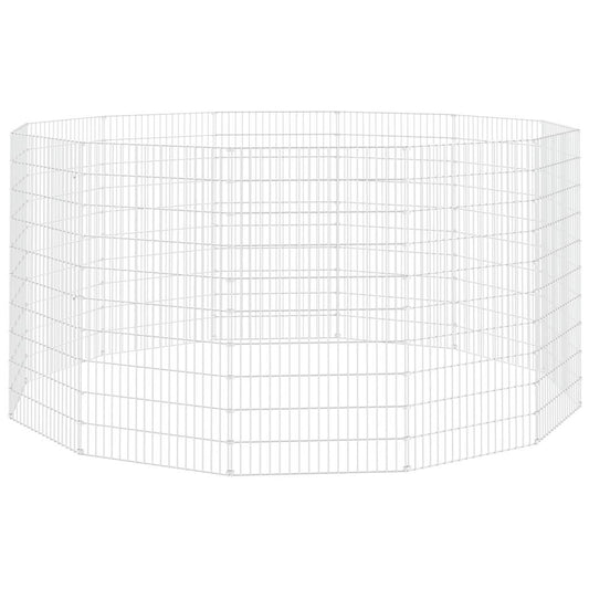 vidaXL Free Range Animal Enclosure 12-Panel 54x100 cm Galvanised Iron