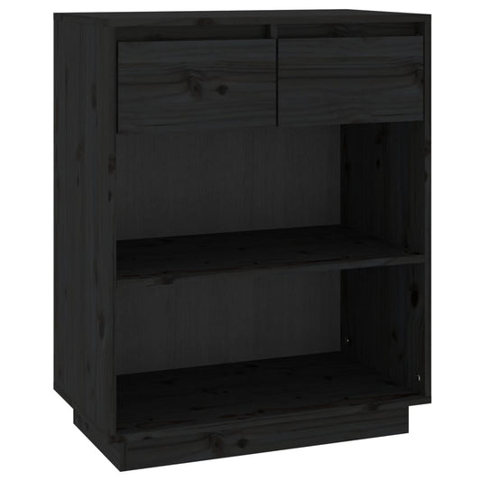 vidaXL Console Cabinet | Black | Solid Pine Wood | Medium | Console Cabinet