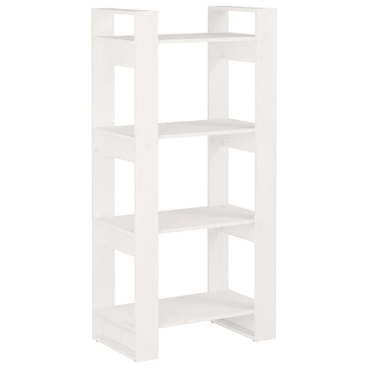 813885 vidaXL Book Cabinet/Room Divider White 60x35x125 cm Solid Wood