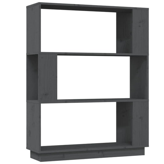 vidaXL Book Cabinet/Room Divider Grey 80x25x101 cm Solid Wood Pine
