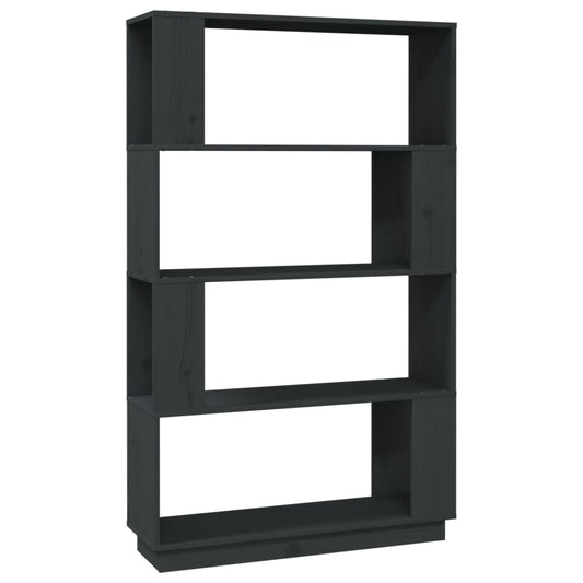 vidaXL Book Cabinet/Room Divider Grey 80x25x132 cm Solid Wood Pine