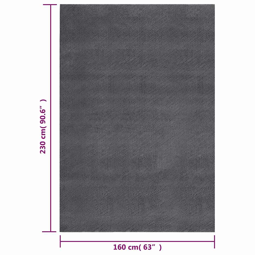 vidaXL Washable Rug Fluffy Short Pile 160x230 cm Anti Slip Anthracite