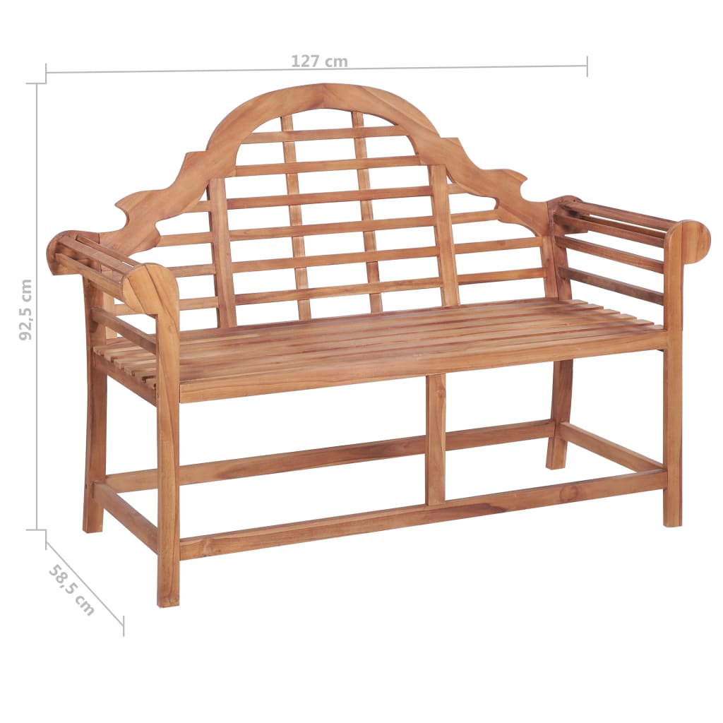 319152 vidaXL Garden Bench 127x58,5x92,5 cm Solid Wood Teak