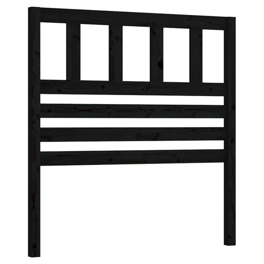 814128 vidaXL Bed Headboard Black 96x4x100 cm Solid Wood Pine