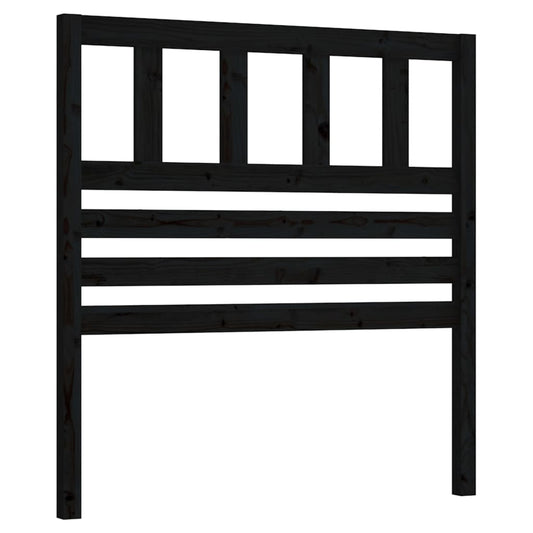 814133 vidaXL Bed Headboard Black 106x4x100 cm Solid Wood Pine