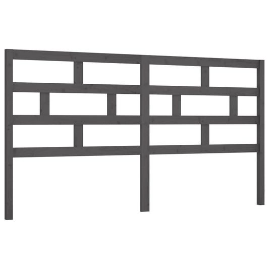 814211 vidaXL Bed Headboard Grey 186x4x100 cm Solid Wood Pine