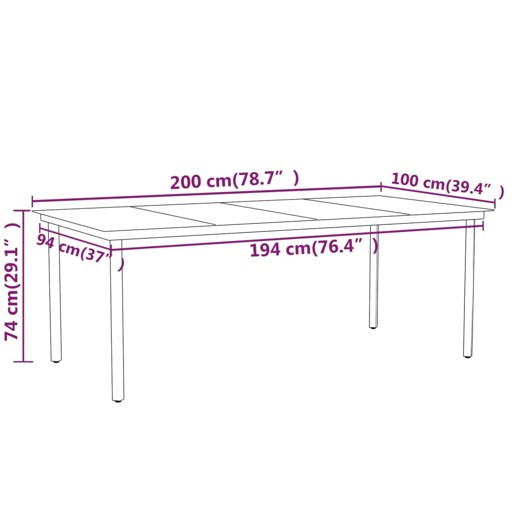 vidaXL Garden Dining Set | Black