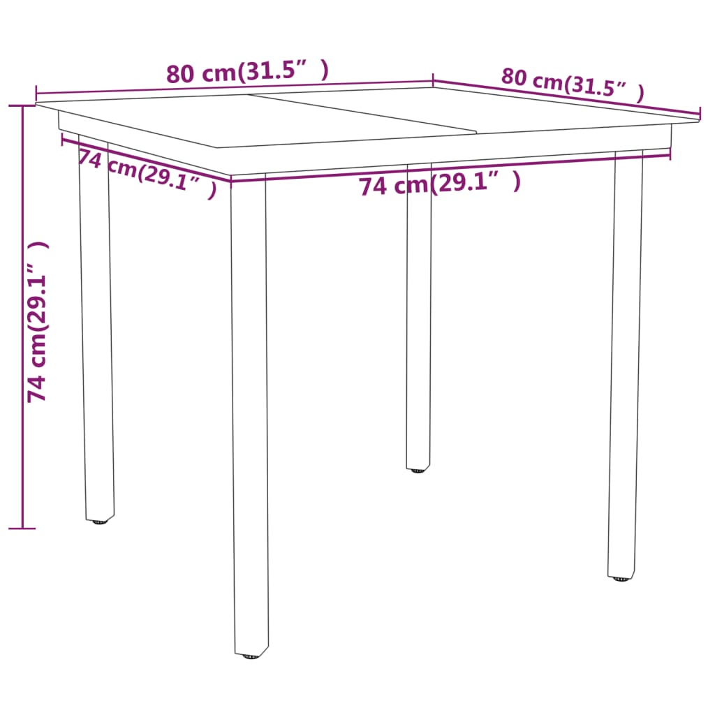 vidaXL Garden Dining Set | Black