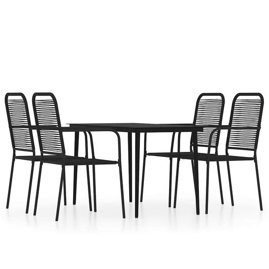 vidaXL 5 Piece Garden Dining Set Black