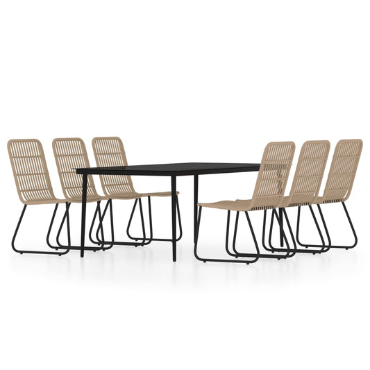 vidaXL 7 Piece Garden Dining Set Oak