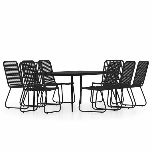 vidaXL 9 Piece Garden Dining Set Black