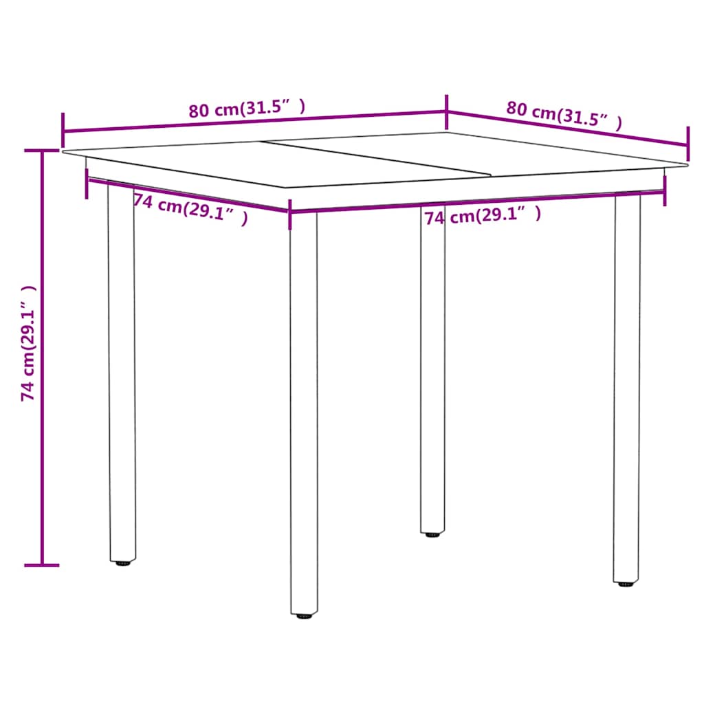 vidaXL 5 Piece Garden Dining Set Black