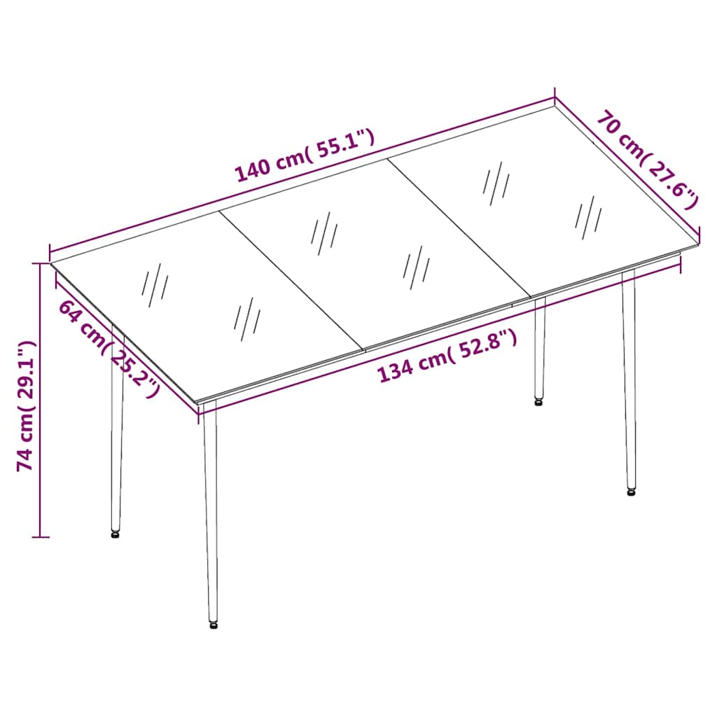 vidaXL 5 Piece Garden Dining Set Black PVC Rattan