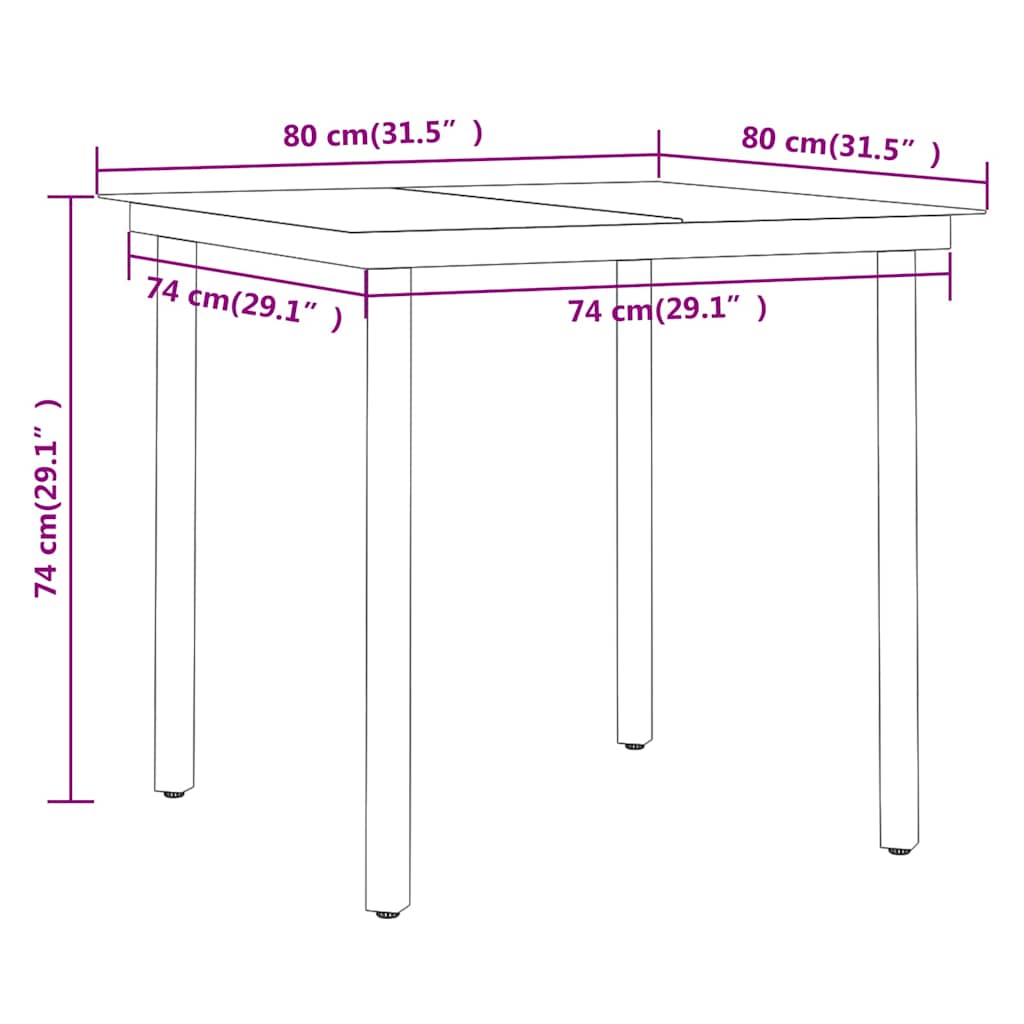 vidaXL 5 Piece Garden Dining Set Black
