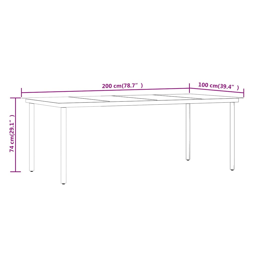 vidaXL 7 Piece Garden Dining Set Black