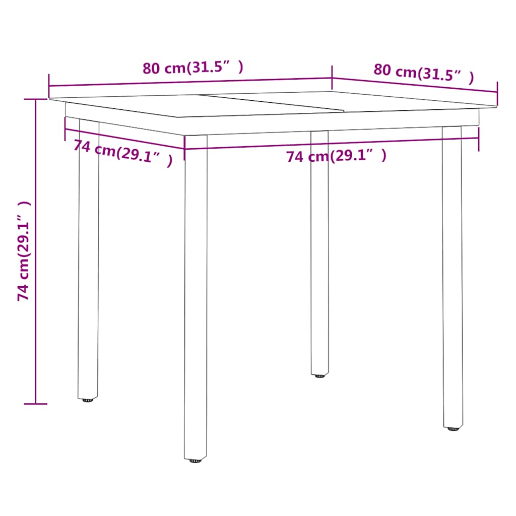 vidaXL 3 Piece Outdoor Dining Set Brown and Black