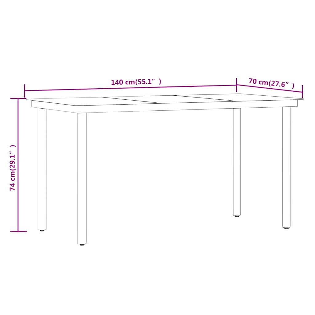 vidaXL 5 Piece Garden Dining Set Brown and Black