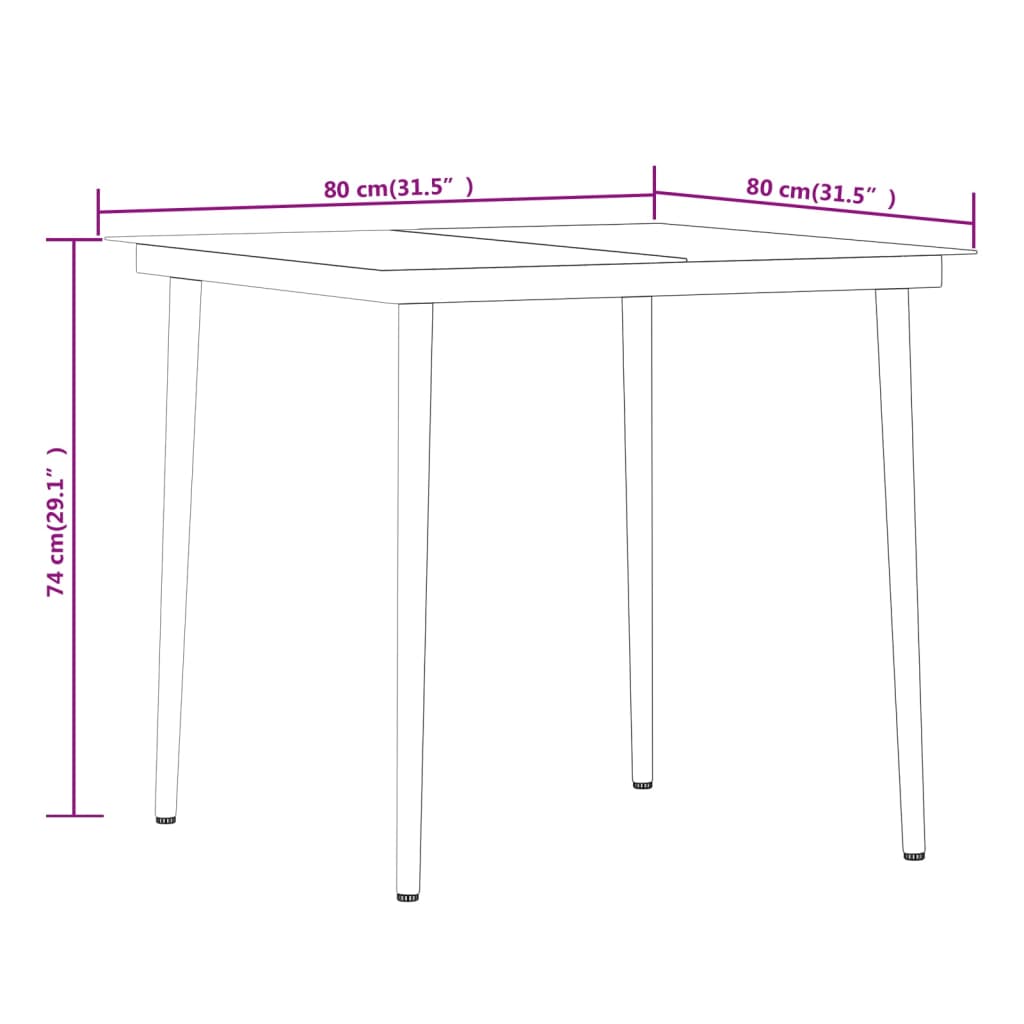 vidaXL 3 Piece Garden Dining Set Brown and Black