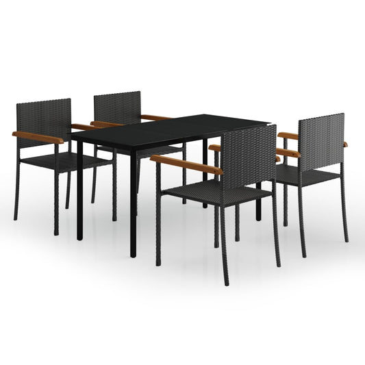 vidaXL Garden Dining Set | Black
