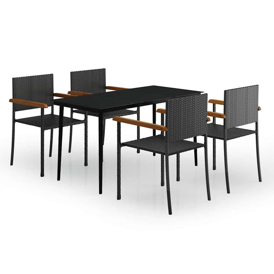 vidaXL Garden Dining Set | Black