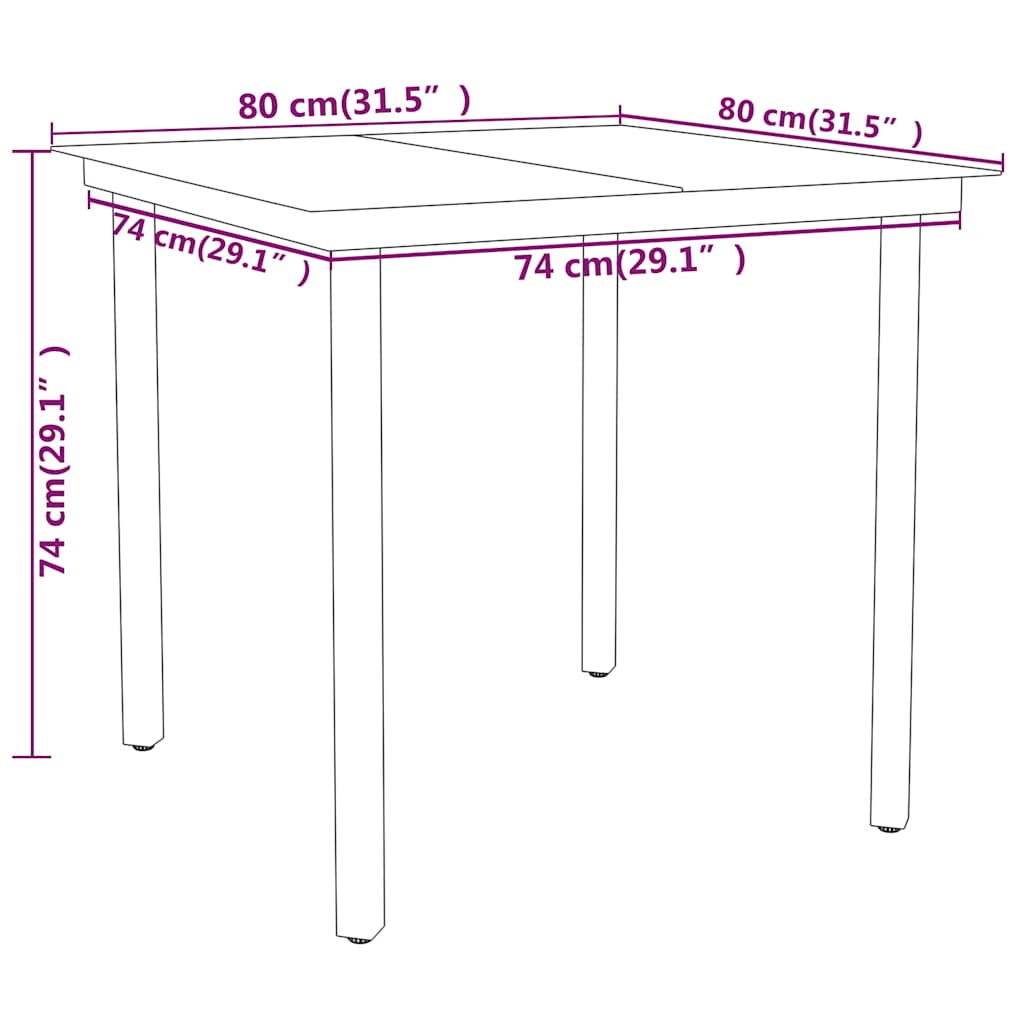 vidaXL 3 Piece Garden Dining Set Grey